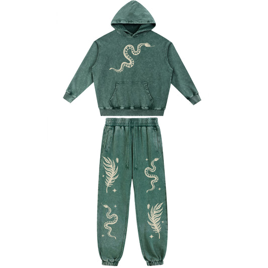 Forest Ritual Acid Wash Sweatsuit Set ✴ Dusty Green