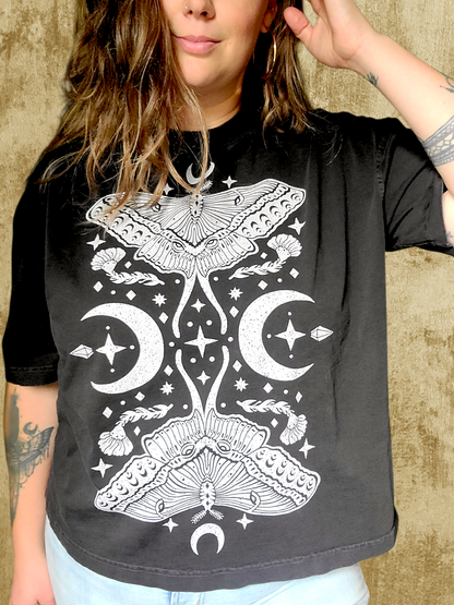 Moth Queen Boxy T-Shirt ✴ Smoke