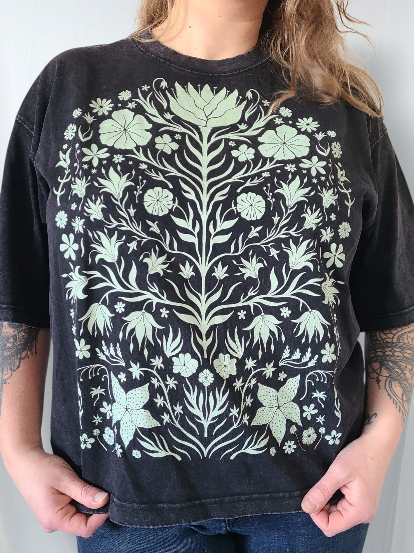 Folk Bloom Mineral Wash Boxy T-Shirt