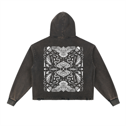 Forest Ritual Unisex Boxy Hoodie ✴ Midnight Black