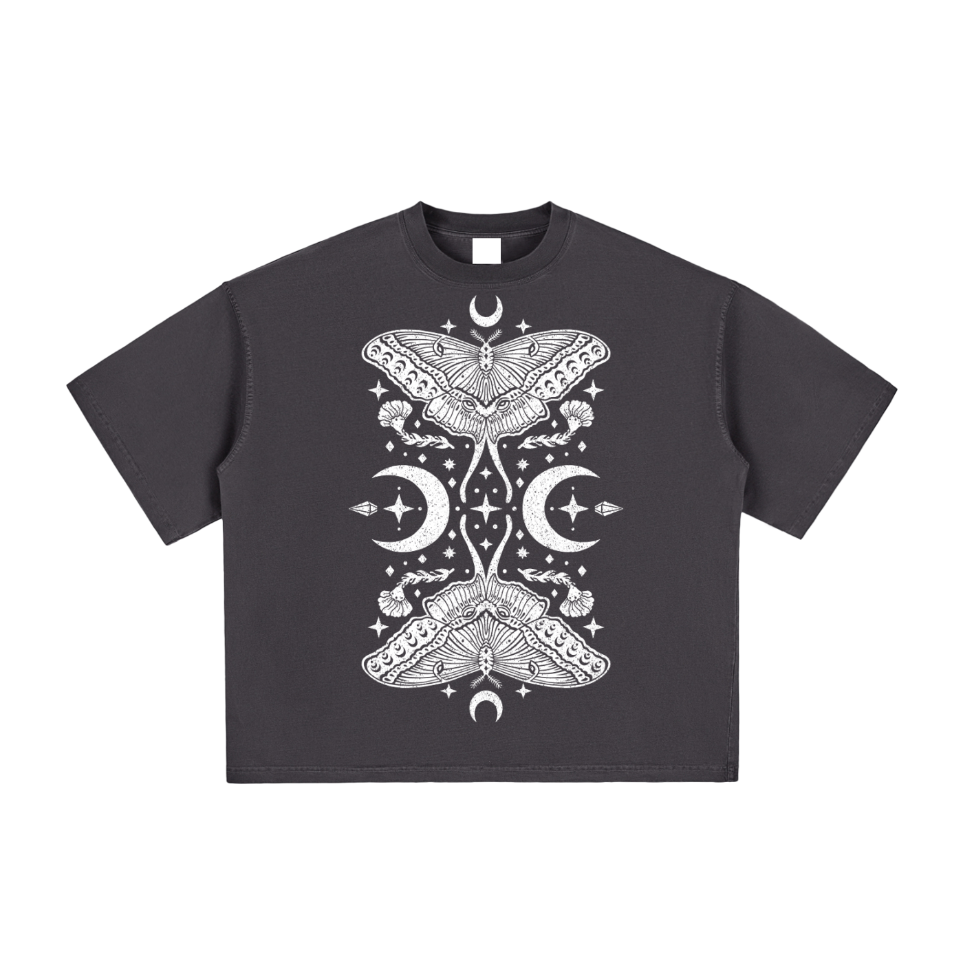 Moth Queen Boxy T-Shirt ✴ Smoke