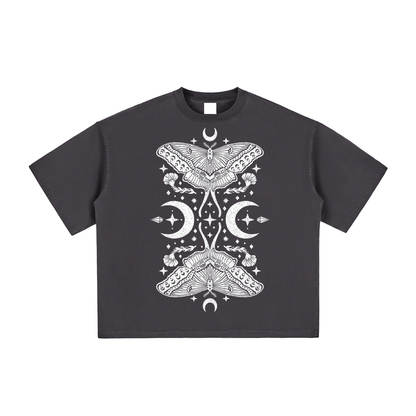 Moth Queen Boxy T-Shirt ✴ Smoke