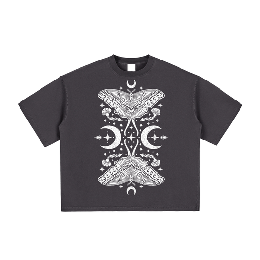 Moth Queen Boxy T-Shirt ✴ Smoke