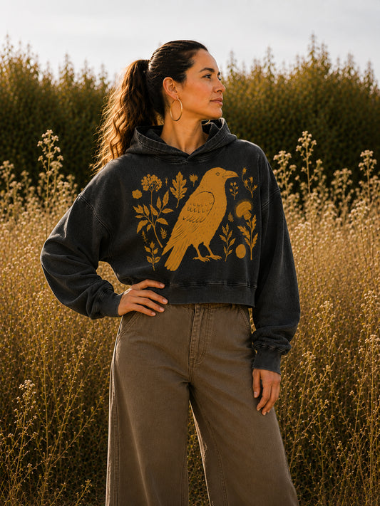 Blackbird Crop Hoodie