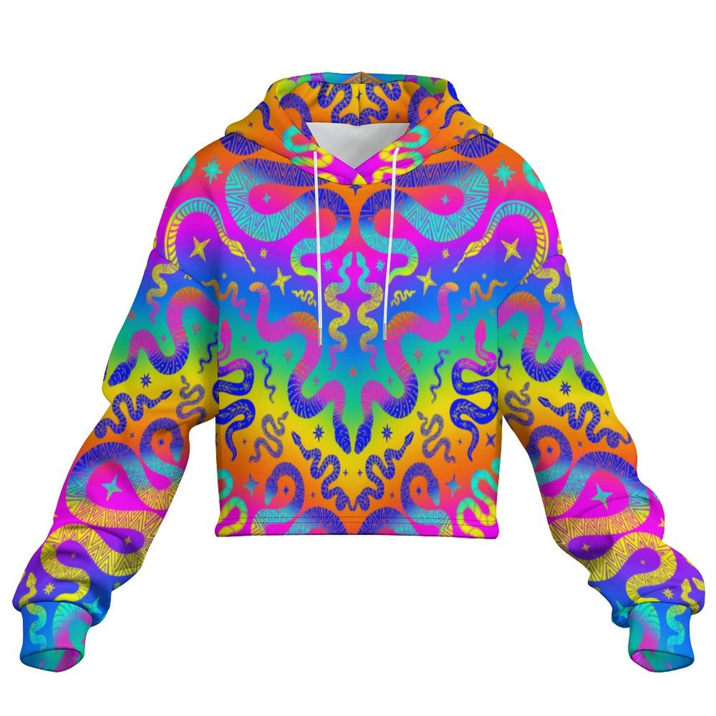 Snake Charmer Cropped Hoodie ✴ Rainbow Aura