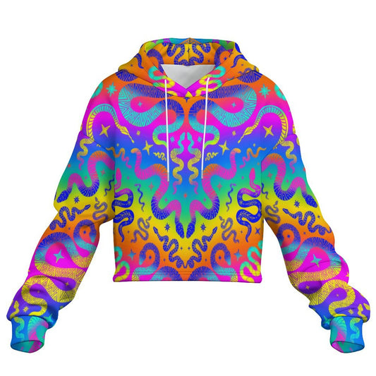 Snake Charmer Cropped Hoodie ✴ Rainbow Aura