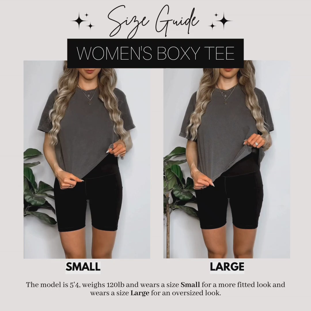Women's Printed Boxy Tee Size Guide