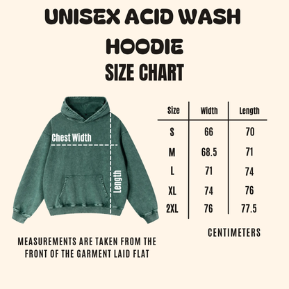 Forest Ritual Acid Wash Hoodie ✴ Dusty Green