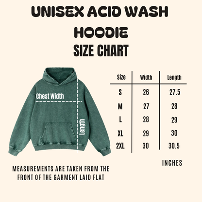 Forest Ritual Acid Wash Hoodie ✴ Dusty Green