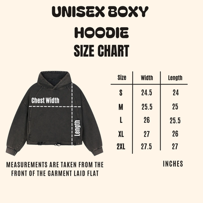 Forest Ritual Unisex Boxy Hoodie ✴ Midnight Black